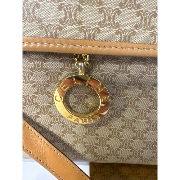Celine Vintage Macadam Canvas & Leather Crossbody/Clutch Beige & Brown - Picture 5 of 10